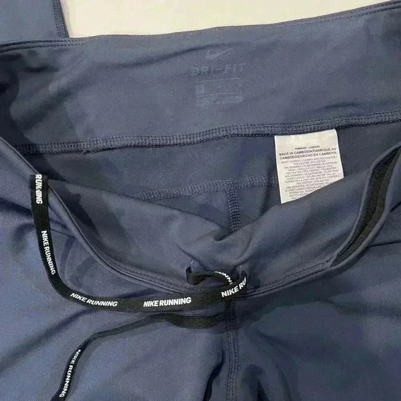 Nike Dri Fit Cropped Activewear Leggings Blue Womens Size Medium Running MeshLeg - Picture 3 of 10
